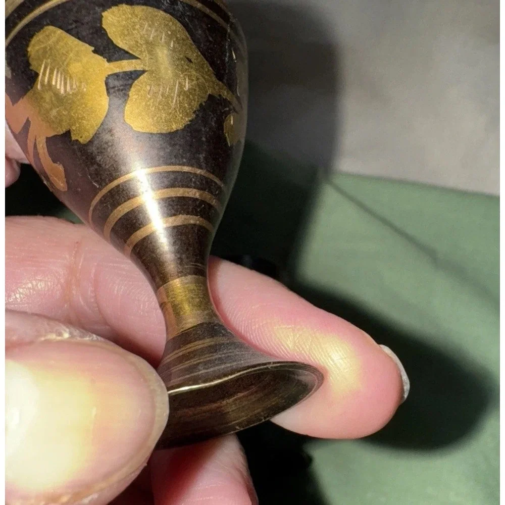 Mini brass goblets‎ set of 4 2